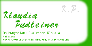 klaudia pudleiner business card